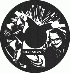 Batman Wall Clock Silhouette Free DXF File