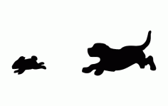 Beagle Catching Rabbit Free DXF File