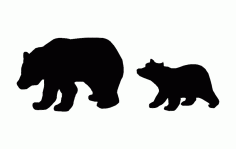Bear Baby With Mom Free DXF File