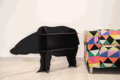 Bear Storage Shelf Rack Cnc Template Free DXF File