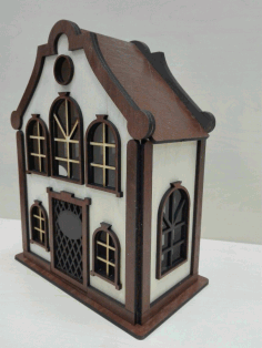 Beautiful Wood House For Laser Cut Free Vector File