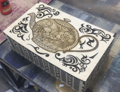Beautiful Wooden Box Laser Cut Model Free Vector File