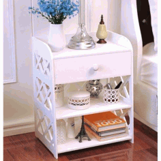 Bedside Wooden Shelf Drawer Free DXF File