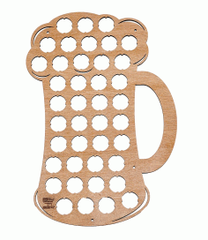 Beer Mug Bottle Cap Holder For Laser Cut Free Vector File