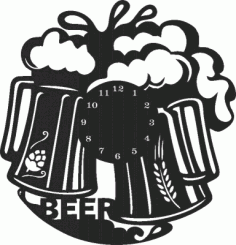 Beer Wall Clock Free Vector File