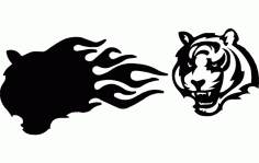 Bengal With Flames 3d Free DXF File