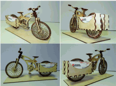 Bicycle Business Card Holder For Laser Cut Free Vector File