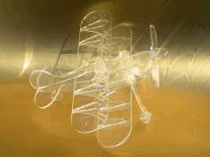 Biplane 3d Puzzle Free DXF File