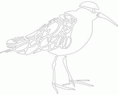 Bird Line Art Free DXF File