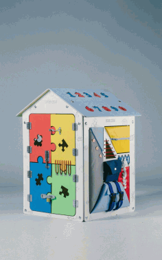 Biziboard Puzzle House Drawing For Laser Cut Free Vector File