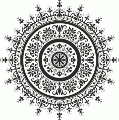 Black Mandala For Laser Cut Free Vector File