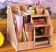 Book Desk Organizer For Laser Cut Cnc Free Vector File