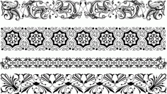 Borders Ornamental Set For Laser Cut Free Vector File, Free Vectors File