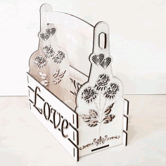 Boxes For Bottles Heart 3d Puzzle Free Vector File