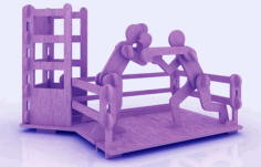 Boxing Themed Wooden Pen Pencil Holder Laser Cut Free Vector File, Free Vectors File