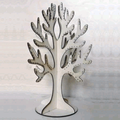 Branch Jewelry Tree Necklace Holder Laser Cut Free Vector File