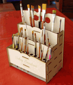 Brush Organizer For Laser Cutting Free Vector File