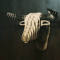 Bull Head 3d Puzzle Wall Decor Free DXF File