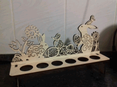 Bunnies Egg Holder Template For Laser Cut Free Vector File