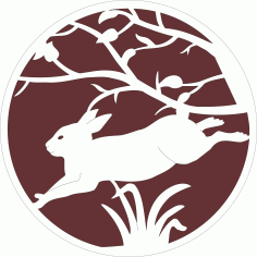 Bunny Circular Design Pattern For Laser Cut Free Vector File