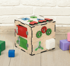 Busy Cube Wooden Toy For Laser Cut Free Vector File, Free Vectors File