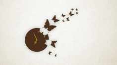 Butterfly Wall Clock For Laser Cut Free Vector File