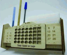 Calendar View Box And Pens For Laser Cut Cnc Free DXF File