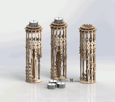 Candle Stand Drawing And Layouts For Laser Cutting Free Vector File, Free Vectors File