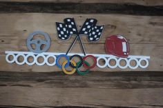 Car Racing Sports Medal Hanger Display For Laser Cut Free Vector File