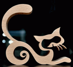 Cat Decoration Template Cnc Router For Laser Cut Free DXF File
