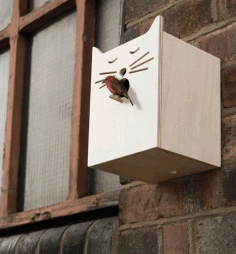 Cat Face Bird House For Laser Cut Free Vector File