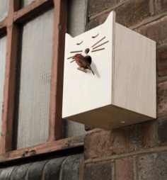 Cat Face Birdhouse For Laser Cut Free Vector File