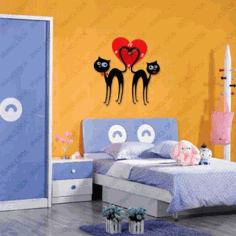 Cat Lover Wall Clock For Laser Cut Free DXF File