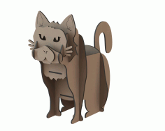 Cat Remote Control Holder For Laser Cutting Free DXF File