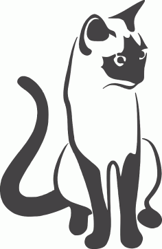 Cat Sitting 2 Free DXF File