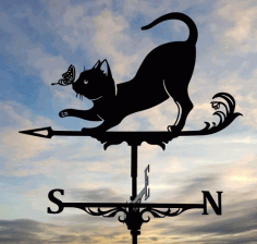 Cat Weather Vane Free DXF File