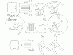 Chair 3d Puzzle Free DXF File