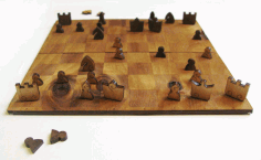 Chess Set For Laser Cut Free Vector File