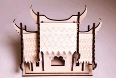 Chinese Pagoda For Laser Cut Free Vector File