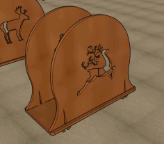Christmas Deer Wood Napkin Holder Laser Cut Free DXF File