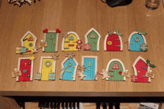 Christmas Door Decorations Door Ornaments Laser Cut Free Vector File