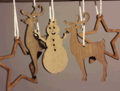 Christmas Hanging Decorations Laser Cut Free Vector File