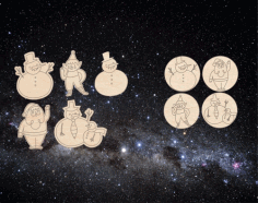 Christmas Ornaments Layouts Laser Cut Free Vector File