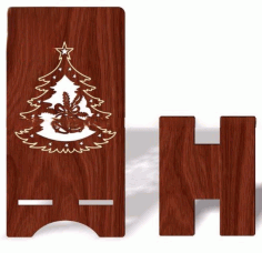 Christmas Phone Stand Laser Cut Free Vector File