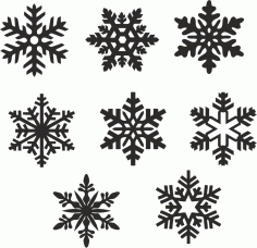 Christmas Snowflake Icons Set Laser Cut Free Vector File