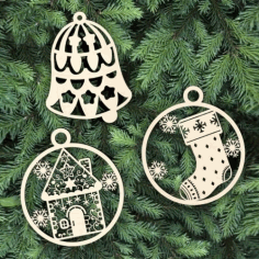 Christmas Sock Decor Laser Cut Free Vector File
