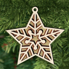 Christmas Star Bauble Laser Cut Free Vector File