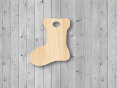 Christmas Stocking Wood Cutout Shape Unfinished Laser Cut Free Vector File