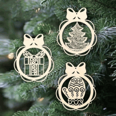 Christmas Tree Ornaments Decor Laser Cut Free Vector File
