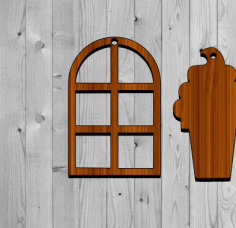 Christmas Window Ornament Laser Cut Free Vector File
